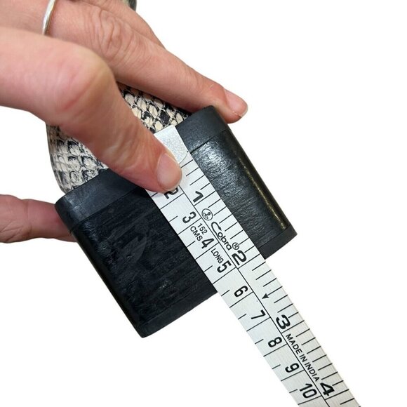 Zara Python Snakeskin Embossed Leather Block Heel Ankle Boots Size 37 US 6.5 - Picture 11 of 13